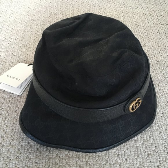 Gucci Black Canvas GG Supreme Bucket Hat NWT - Picture 1 of 3